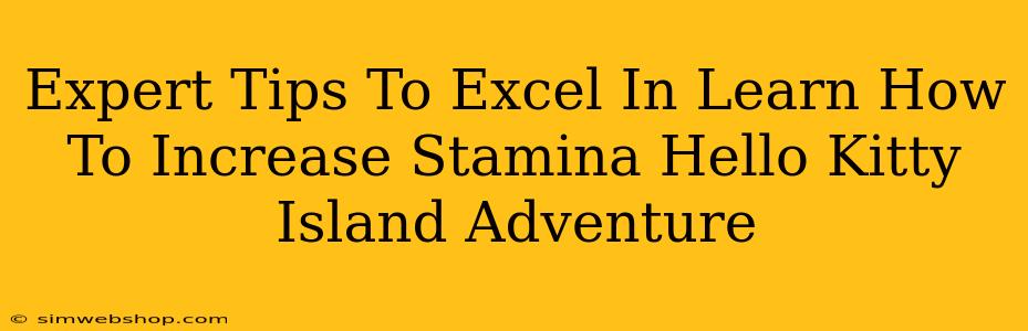 Expert Tips To Excel In Learn How To Increase Stamina Hello Kitty Island Adventure