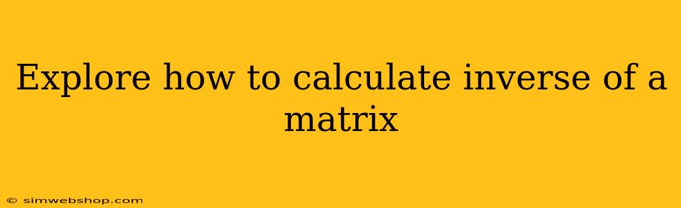 Explore how to calculate inverse of a matrix