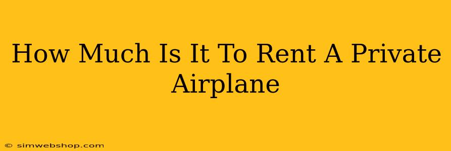 How Much Is It To Rent A Private Airplane