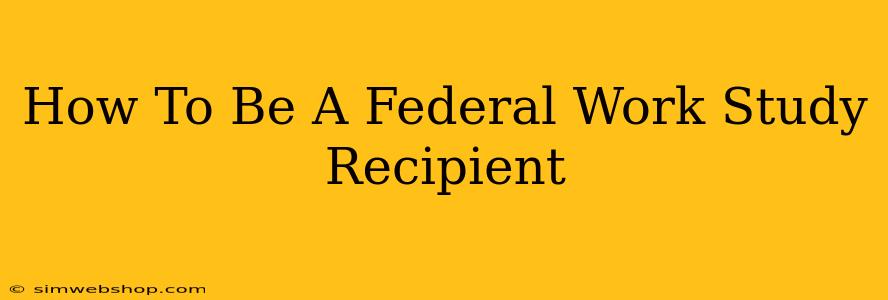 How To Be A Federal Work Study Recipient