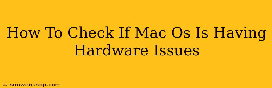 How To Check If Mac Os Is Having Hardware Issues