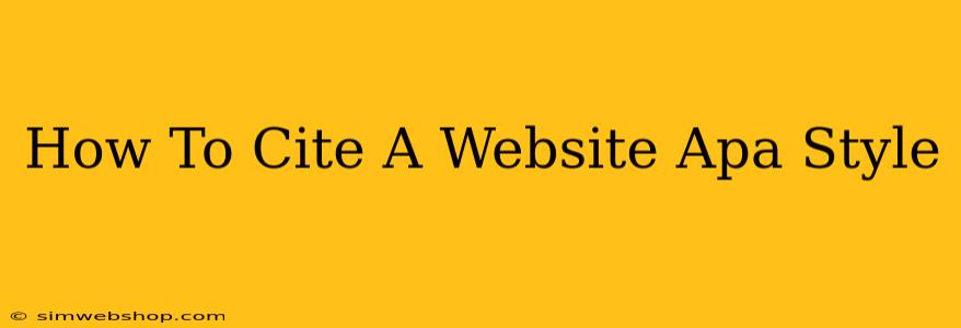 How To Cite A Website Apa Style