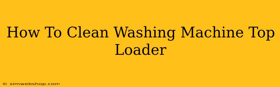 How To Clean Washing Machine Top Loader