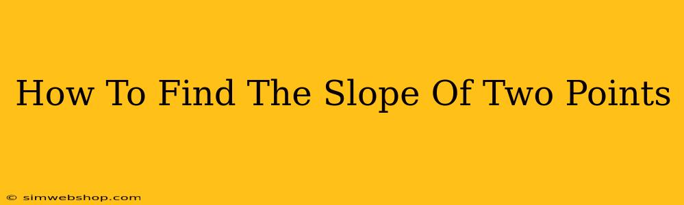 How To Find The Slope Of Two Points