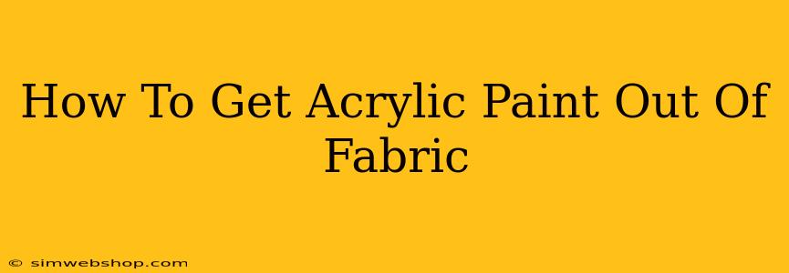 How To Get Acrylic Paint Out Of Fabric