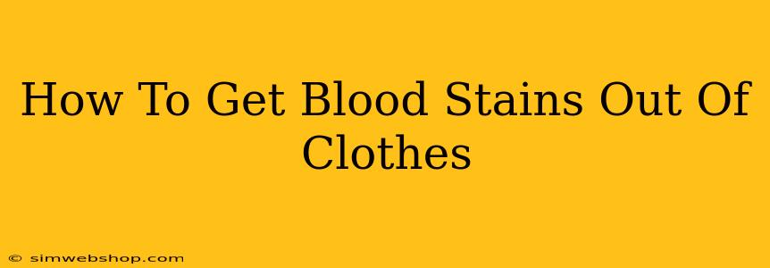 How To Get Blood Stains Out Of Clothes