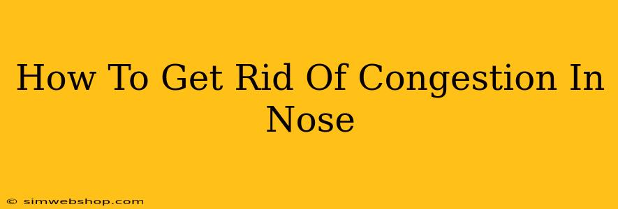 How To Get Rid Of Congestion In Nose