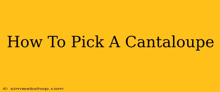 How To Pick A Cantaloupe