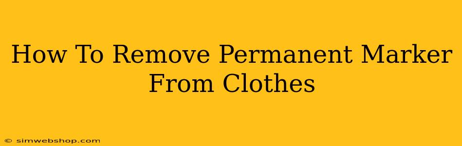 How To Remove Permanent Marker From Clothes