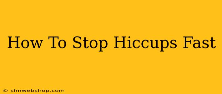 How To Stop Hiccups Fast