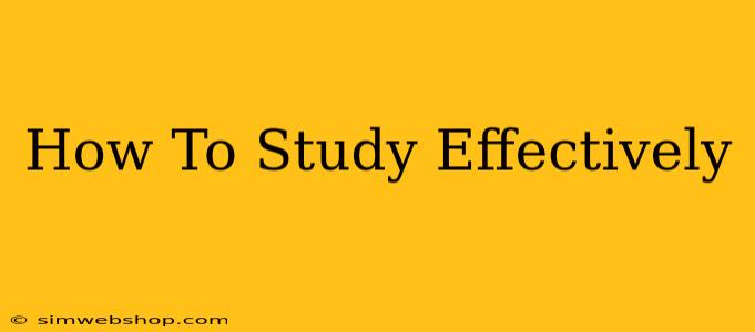 How To Study Effectively