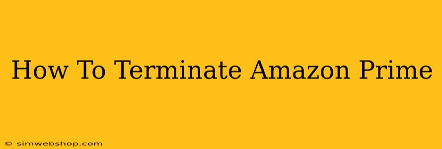 How To Terminate Amazon Prime